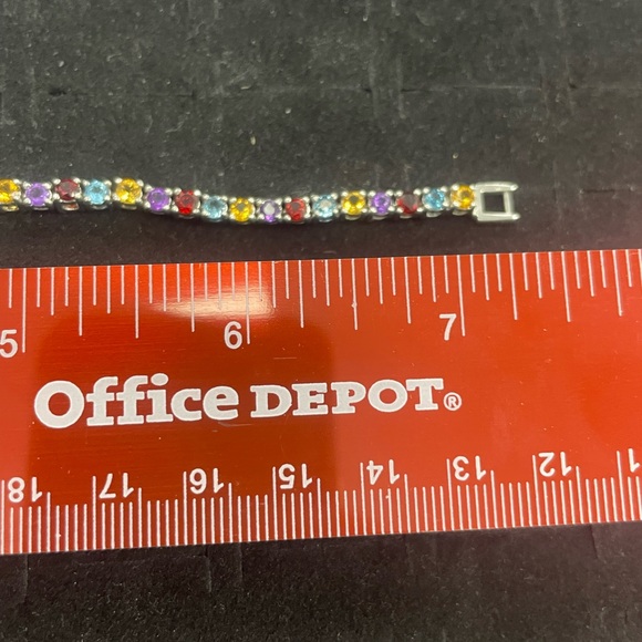 New 7.5" marquise garnet another gust and other gems sterling silver bracelet - Picture 6 of 9